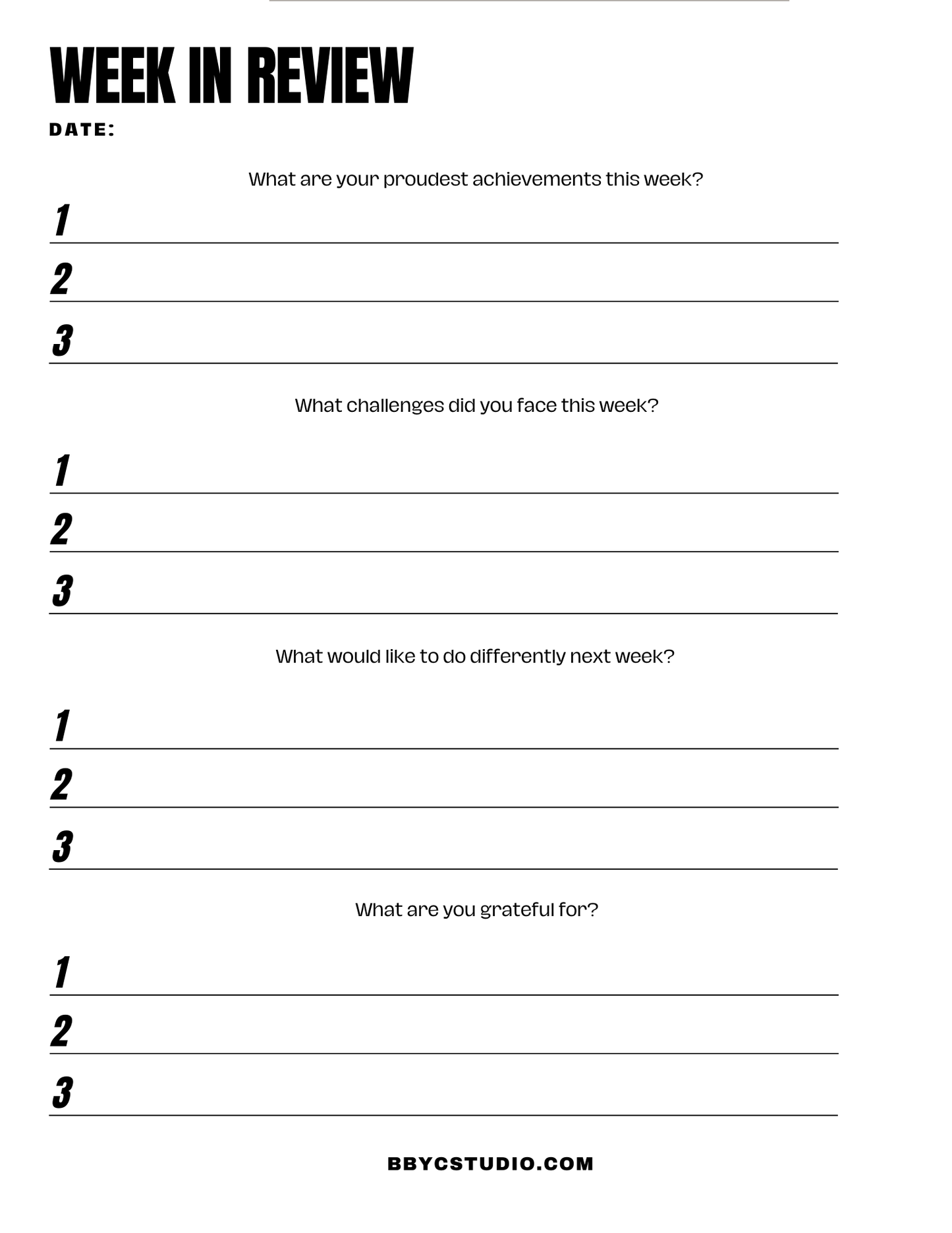 Weekly Productivity Workbook