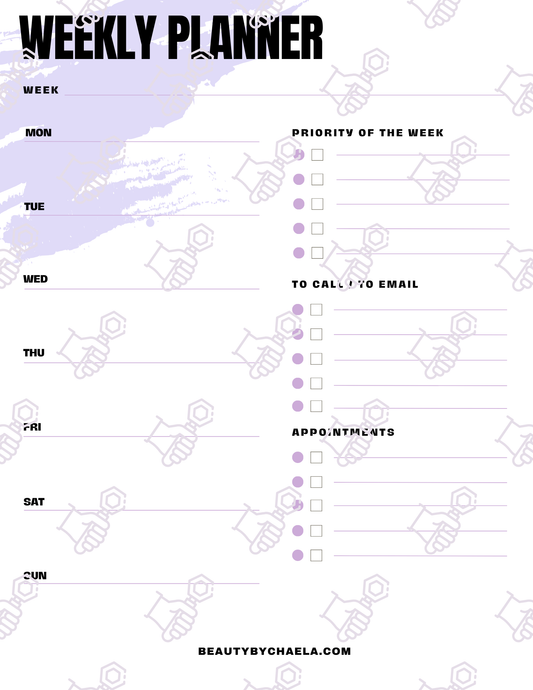 Weekly Planner Printable Worksheet